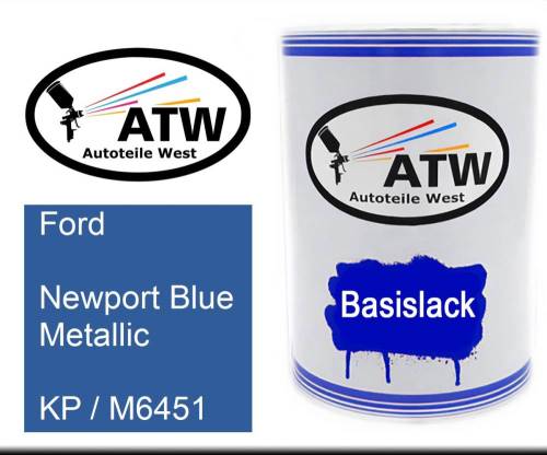 Ford, Newport Blue Metallic, KP / M6451: 500ml Lackdose, von ATW Autoteile West.